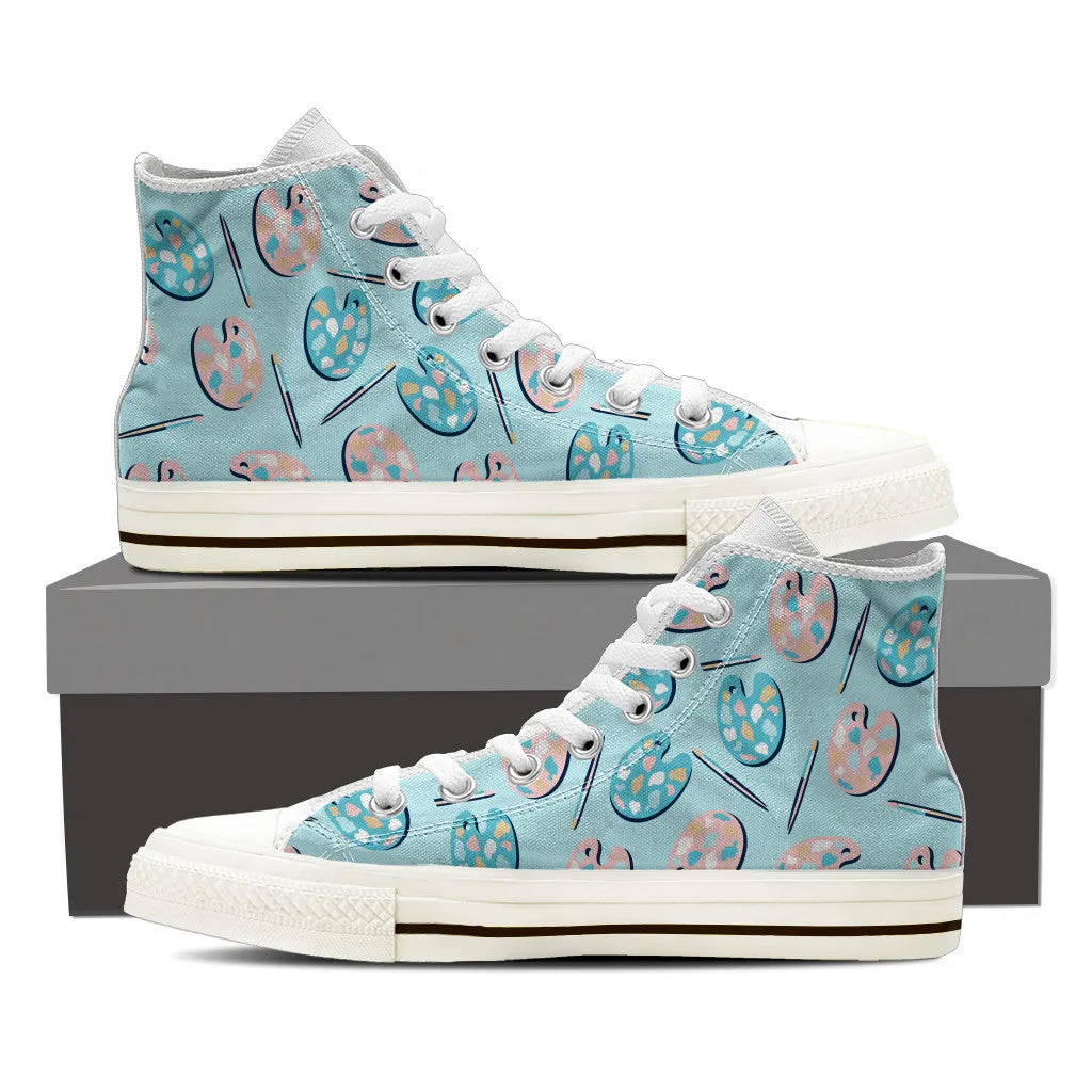Sure! Heres an optimized title with modifiers: Vibrant Artist Palette Patterned Sneakers – Creative and Comfortable Shoes