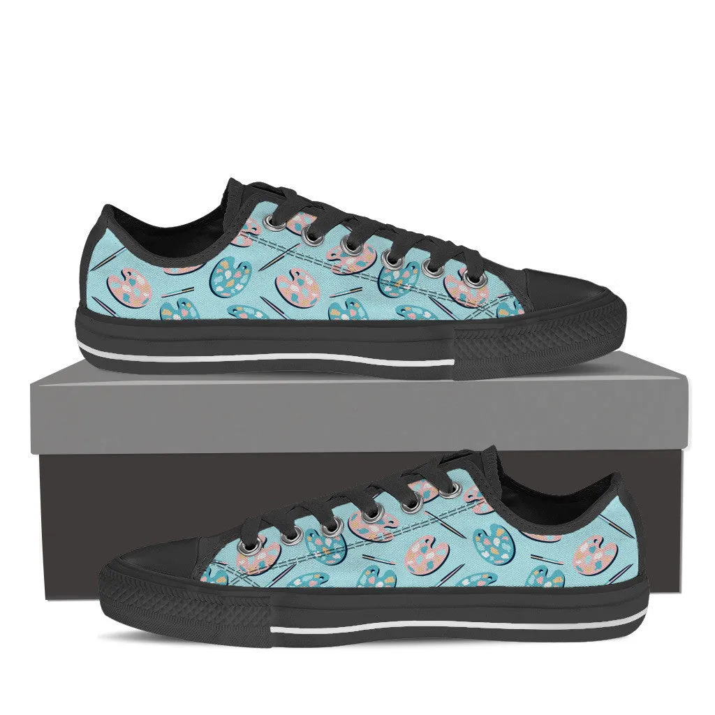 Sure! Heres an optimized title with modifiers: Vibrant Artist Palette Patterned Sneakers – Creative and Comfortable Shoes