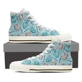 Sure! Heres an optimized title with modifiers: Vibrant Artist Palette Patterned Sneakers – Creative and Comfortable Shoes