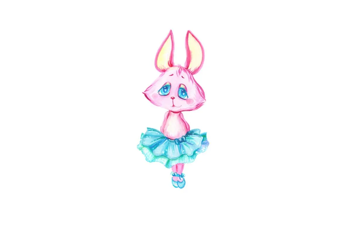 Ballerina Bunny | Kids Wall Art Print