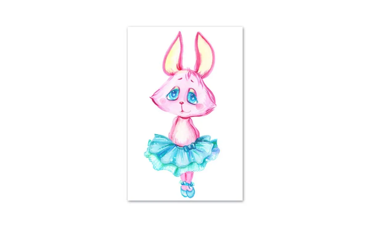 Ballerina Bunny | Kids Wall Art Print