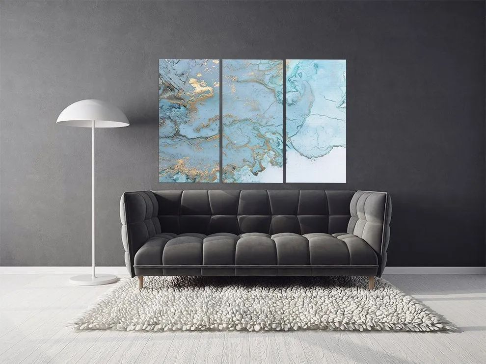Blue marble wall art Fluid abstract print Abstract wall art paintings on canvas Home wall decor gold marble wall art multi panel wall art