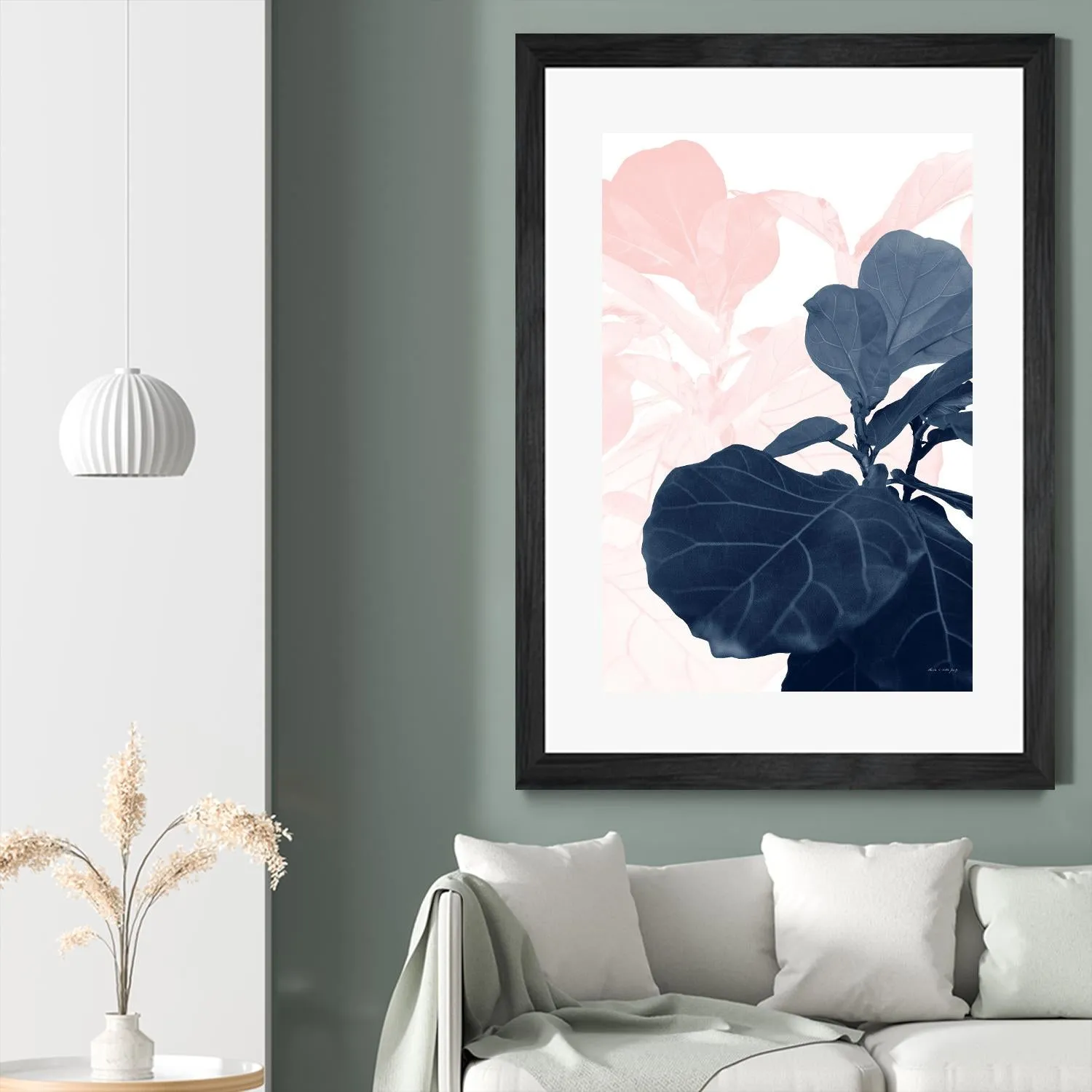 Blush Blue Fiddle Leaf Dream #1 #tropical #decor #art