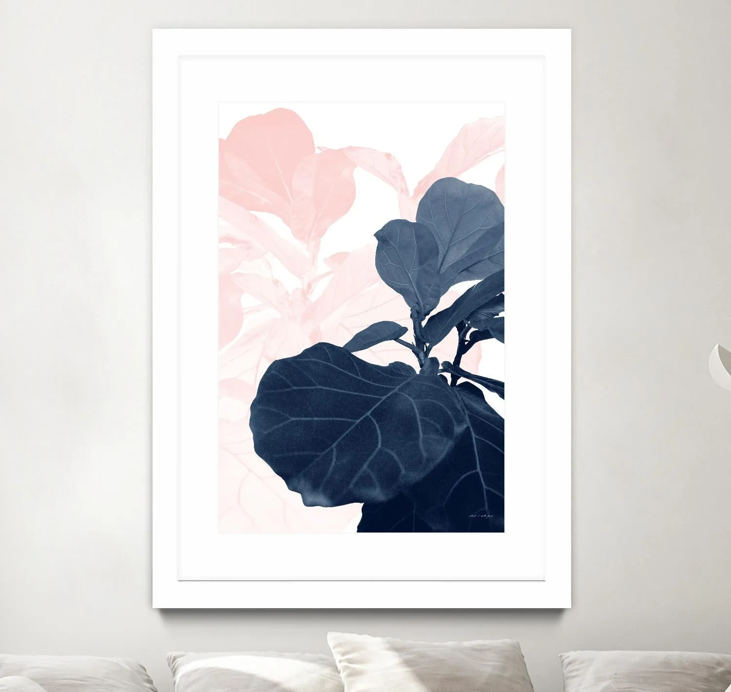 Blush Blue Fiddle Leaf Dream #1 #tropical #decor #art