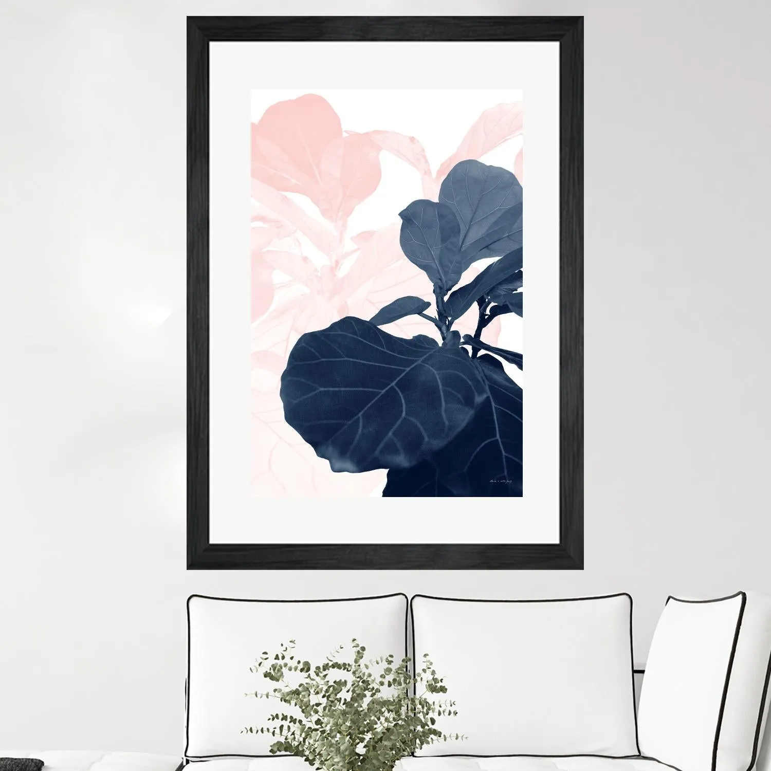 Blush Blue Fiddle Leaf Dream #1 #tropical #decor #art