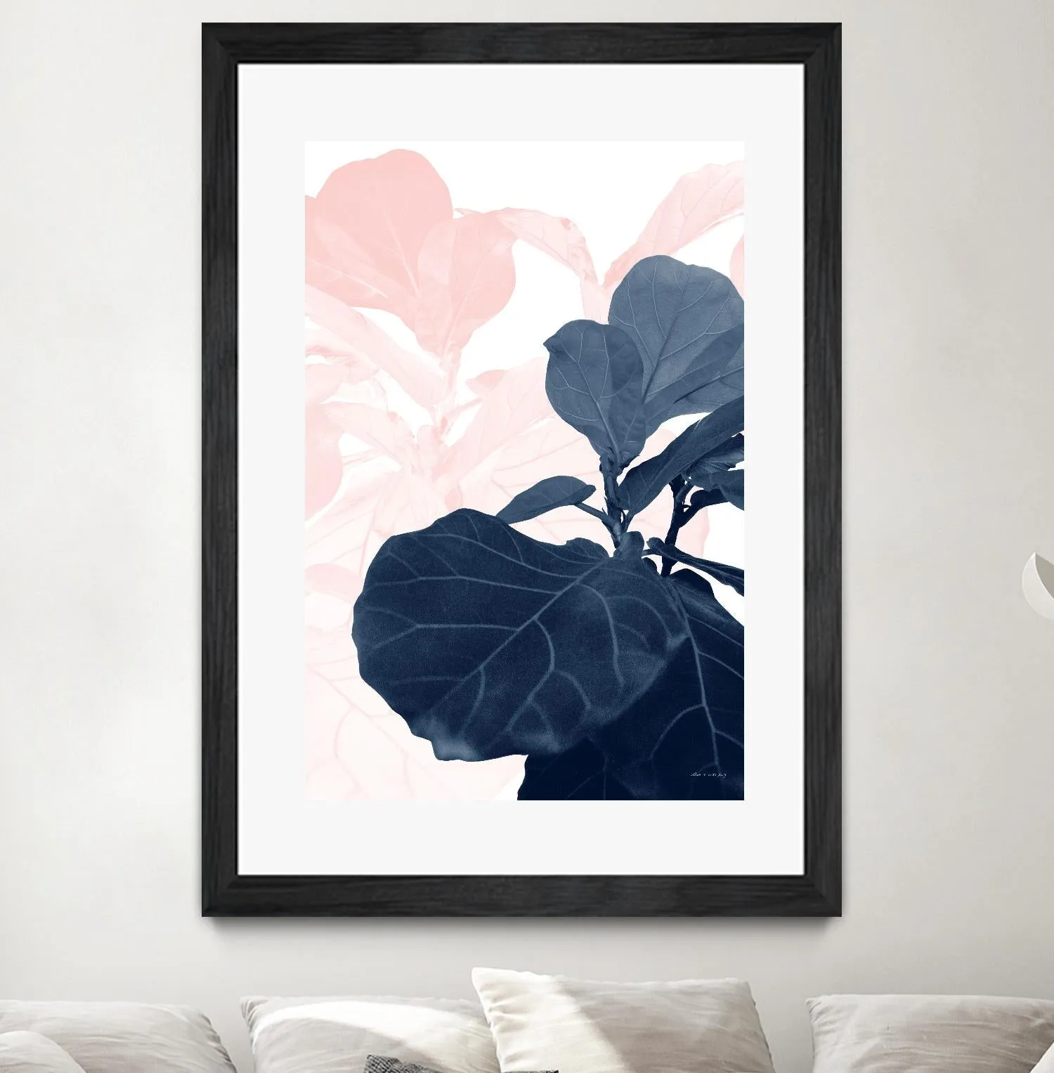 Blush Blue Fiddle Leaf Dream #1 #tropical #decor #art