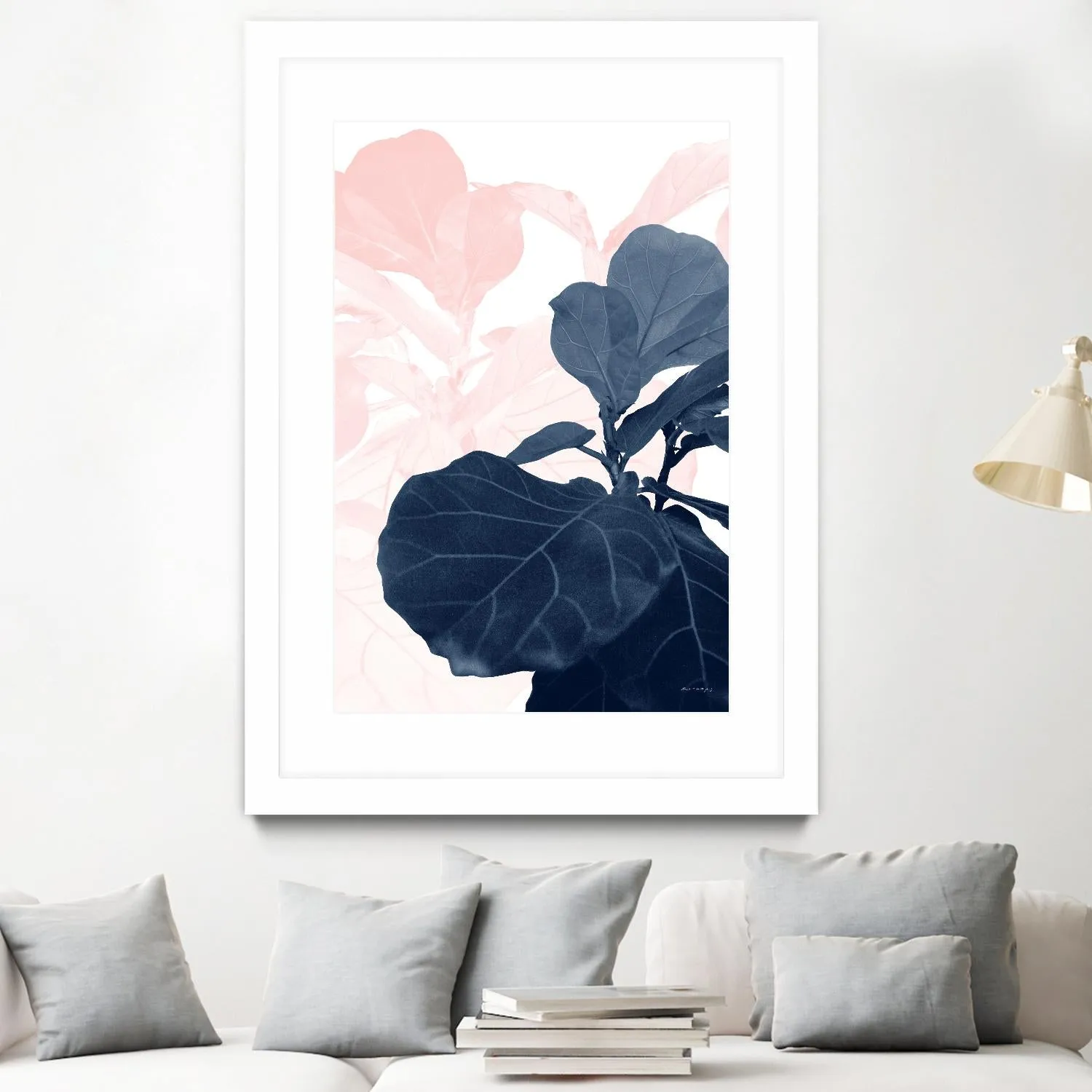 Blush Blue Fiddle Leaf Dream #1 #tropical #decor #art