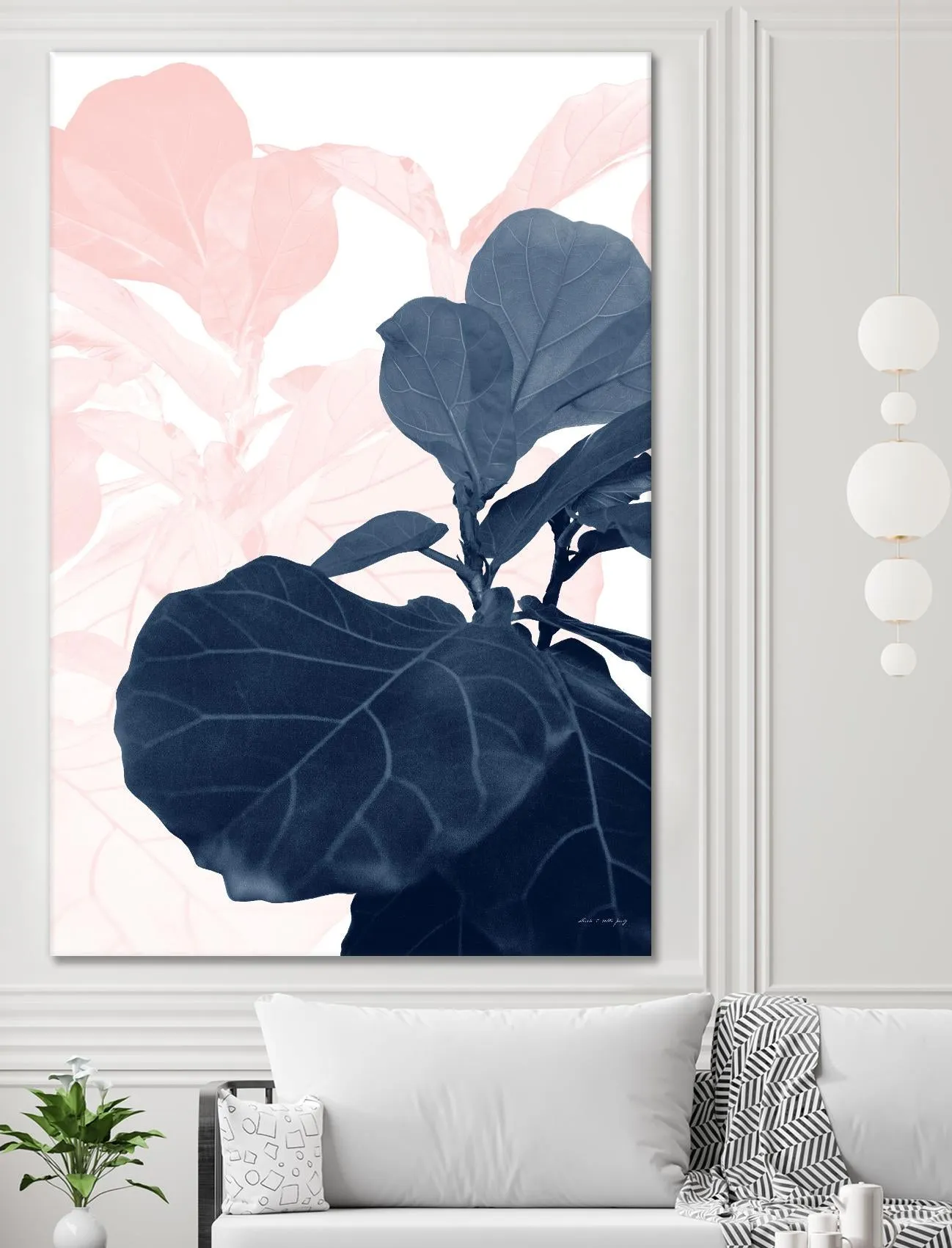Blush Blue Fiddle Leaf Dream #1 #tropical #decor #art