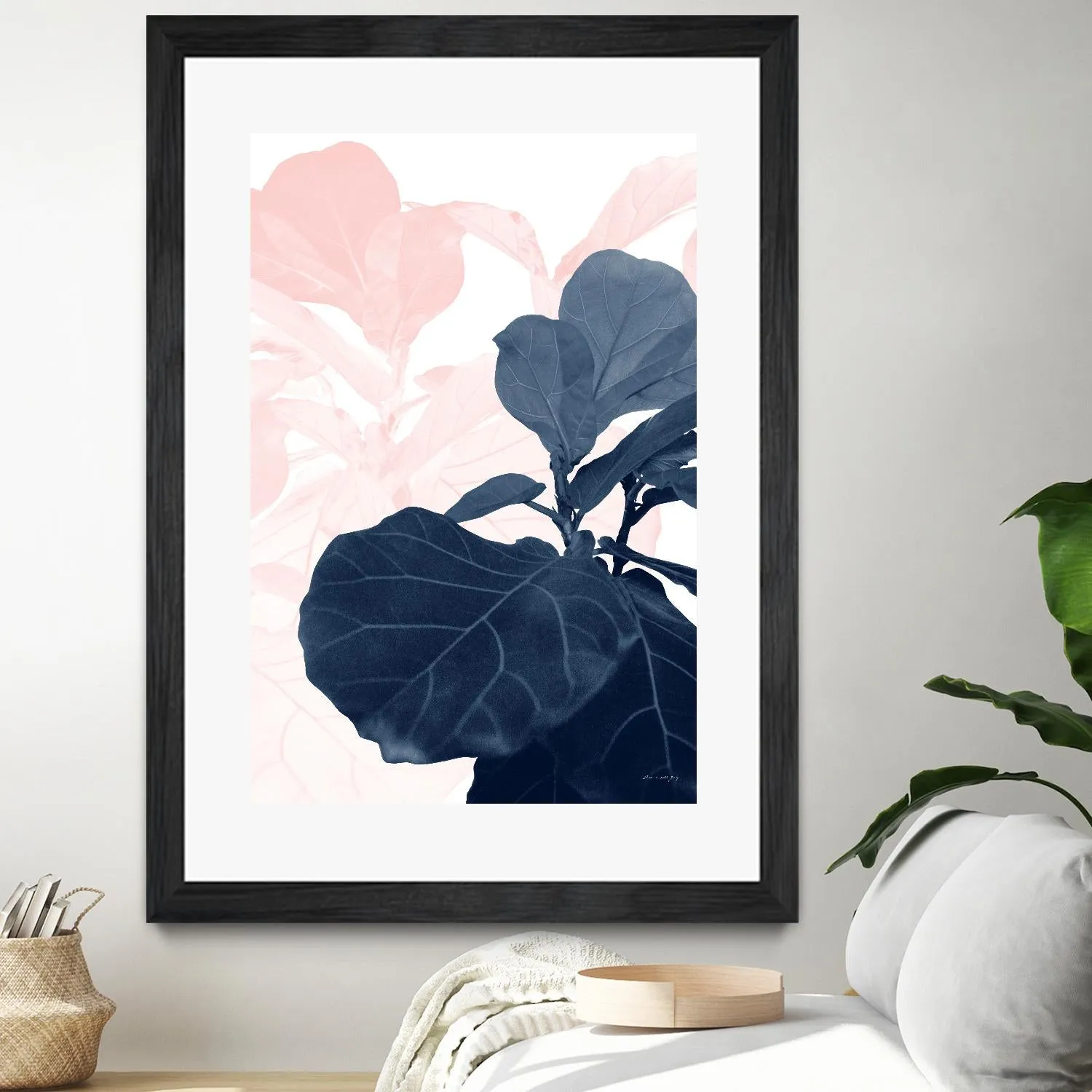 Blush Blue Fiddle Leaf Dream #1 #tropical #decor #art