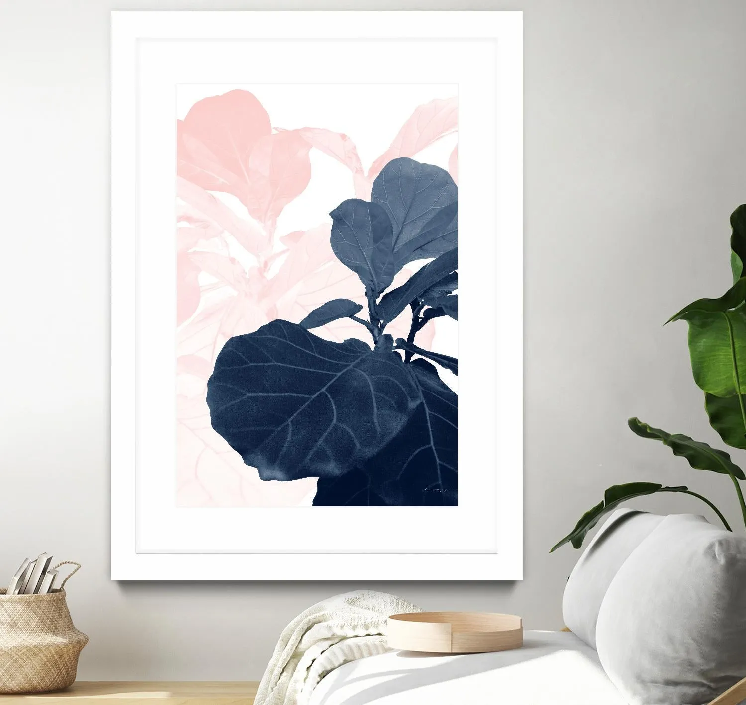 Blush Blue Fiddle Leaf Dream #1 #tropical #decor #art