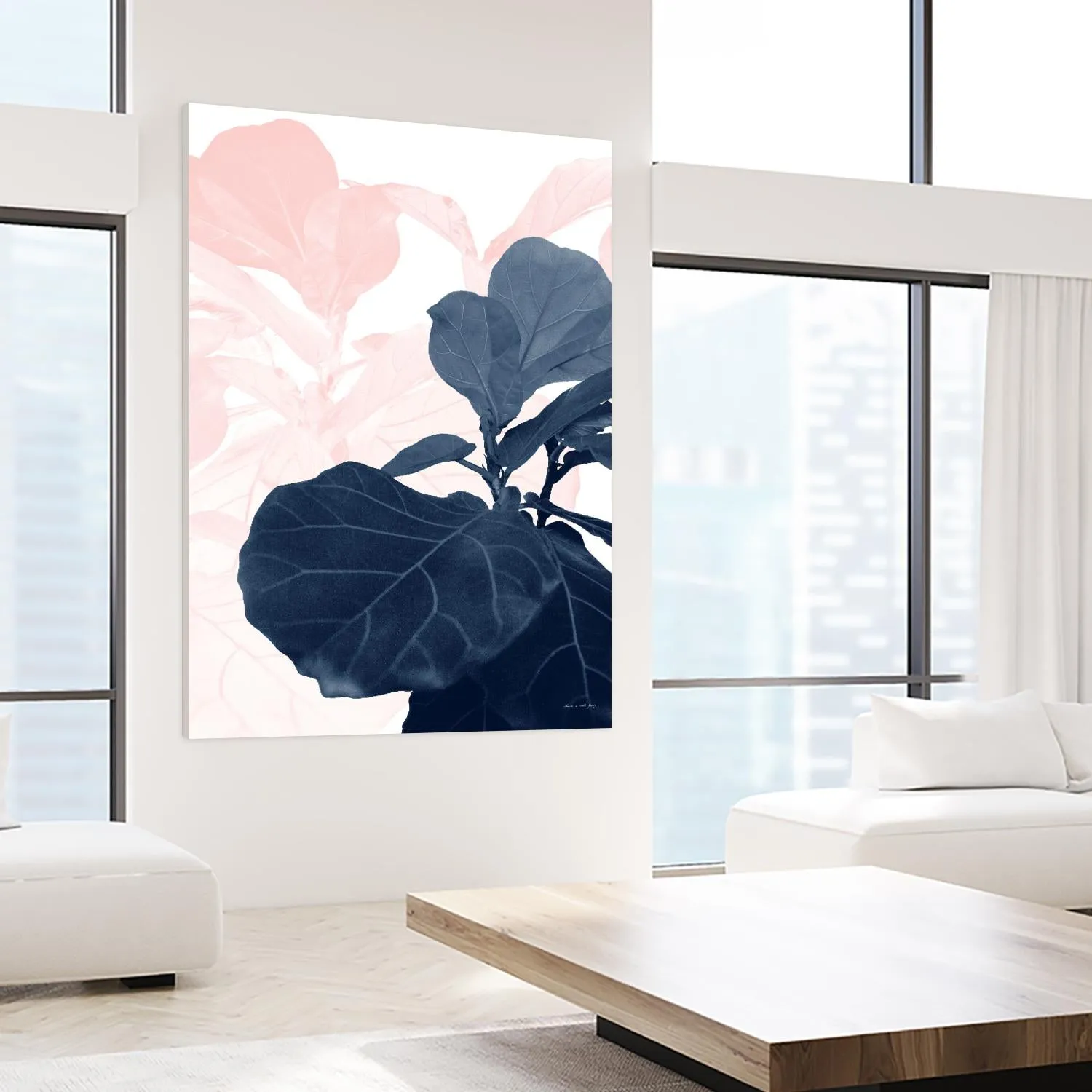 Blush Blue Fiddle Leaf Dream #1 #tropical #decor #art