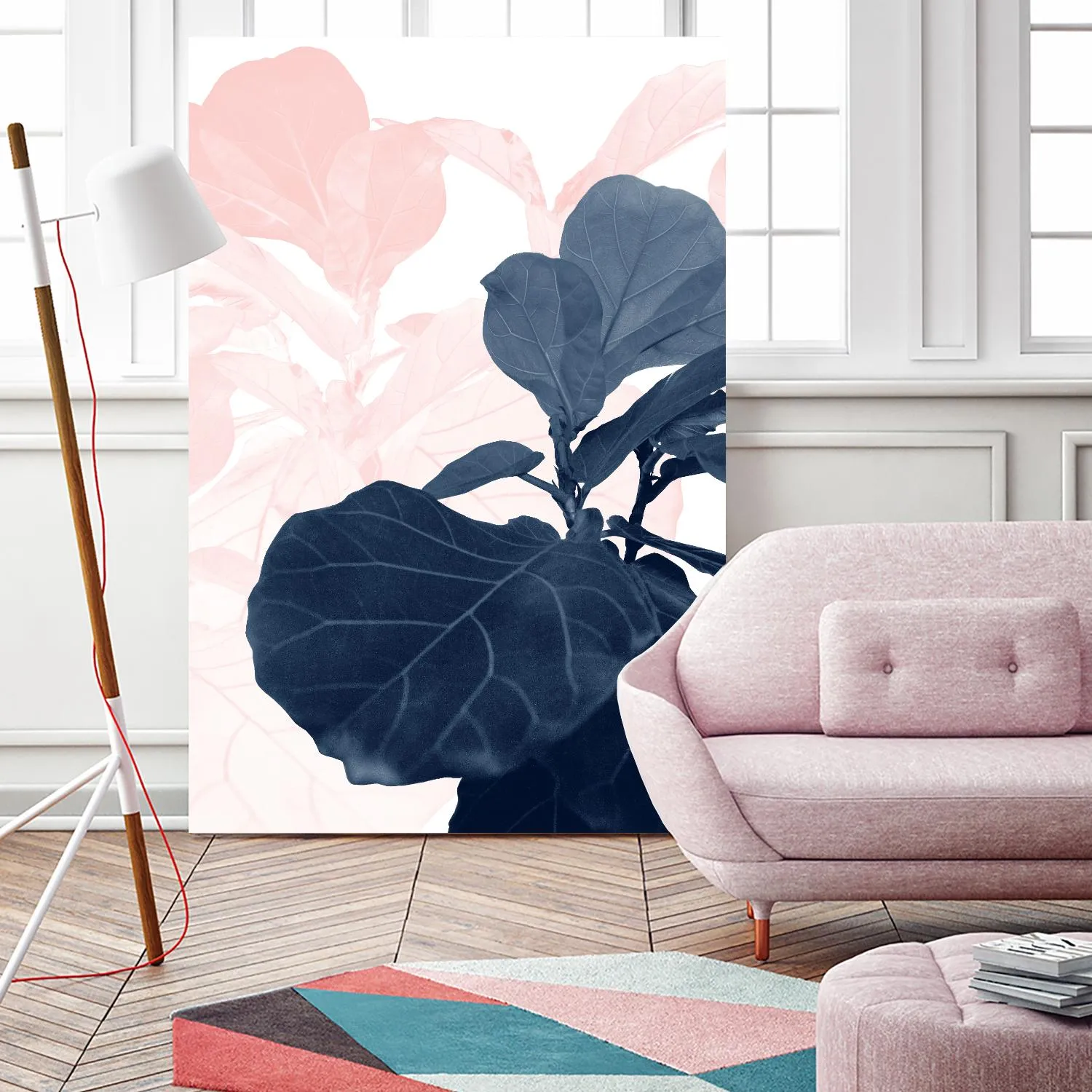 Blush Blue Fiddle Leaf Dream #1 #tropical #decor #art