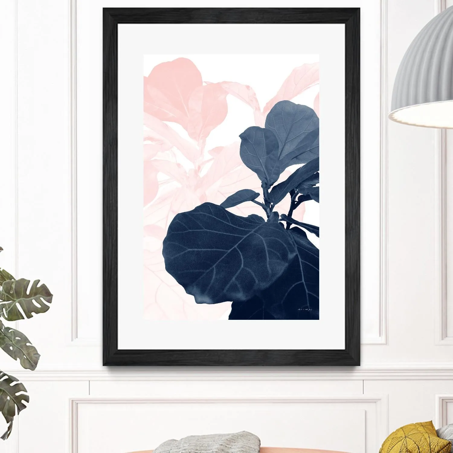 Blush Blue Fiddle Leaf Dream #1 #tropical #decor #art