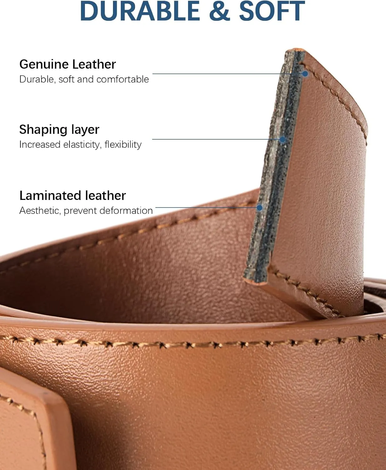 BOSTANTEN Belt Men Leather Reversible Belts for Men 1 3/8" for Casual Golf Dress Pants, Two-in-One Belt Gift