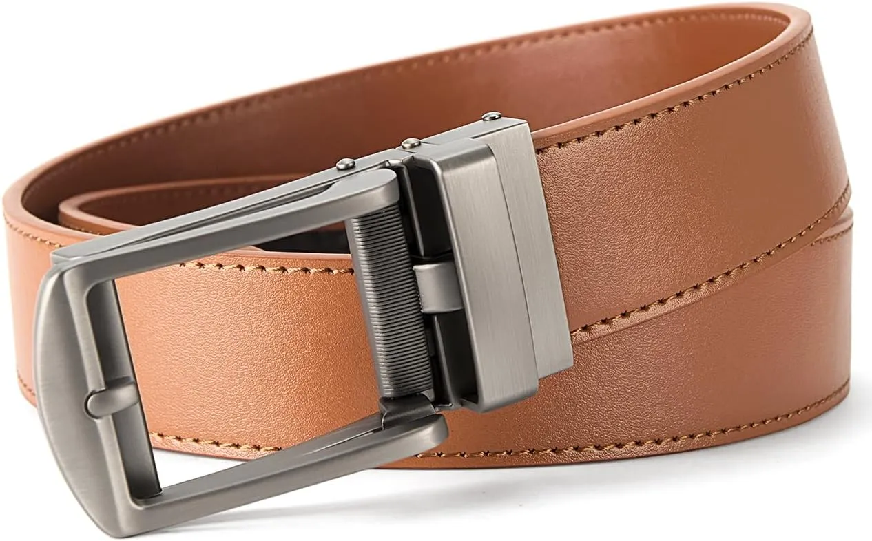 BOSTANTEN Belt Men Leather Reversible Belts for Men 1 3/8" for Casual Golf Dress Pants, Two-in-One Belt Gift