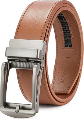BOSTANTEN Belt Men Leather Reversible Belts for Men 1 3/8" for Casual Golf Dress Pants, Two-in-One Belt Gift