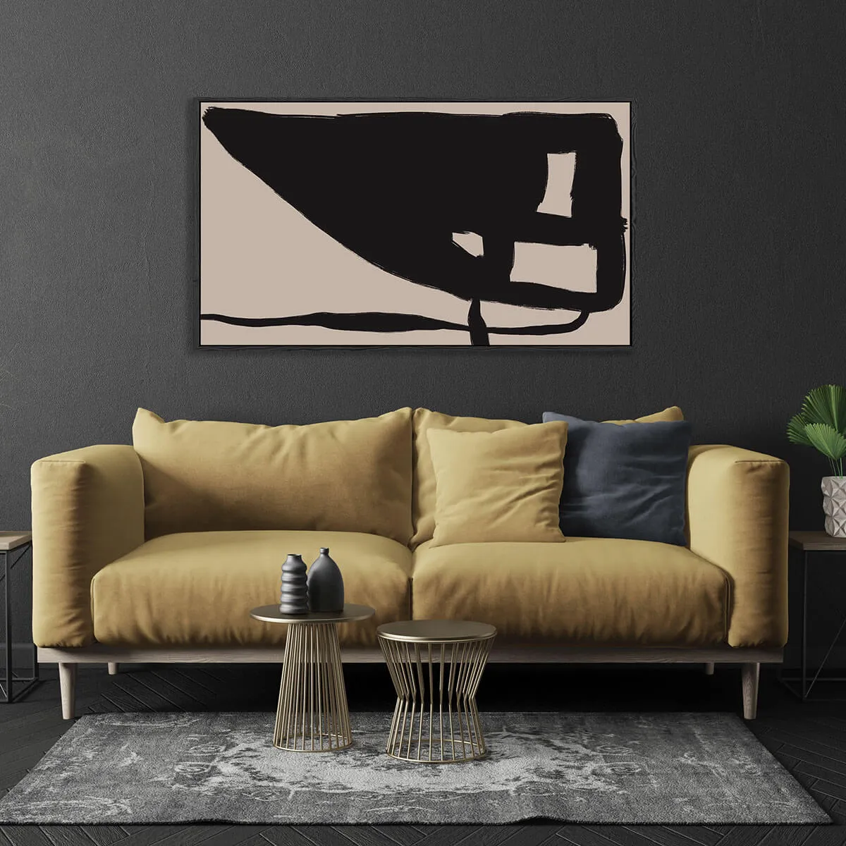 Brown Mono Tones Framed Canvas
