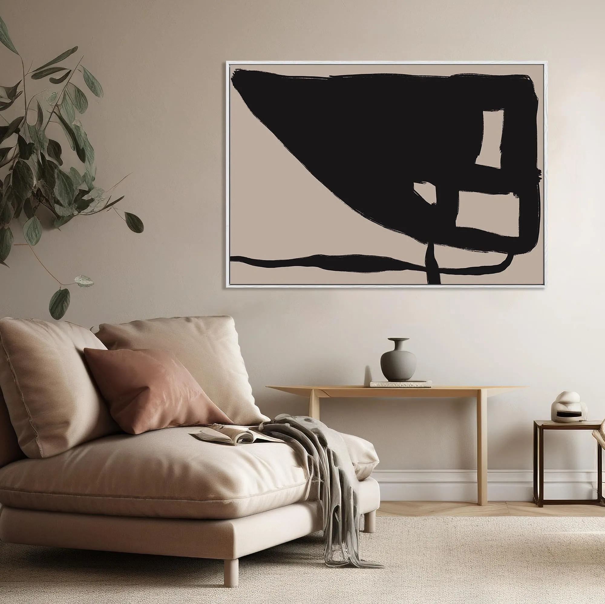 Brown Mono Tones Framed Canvas