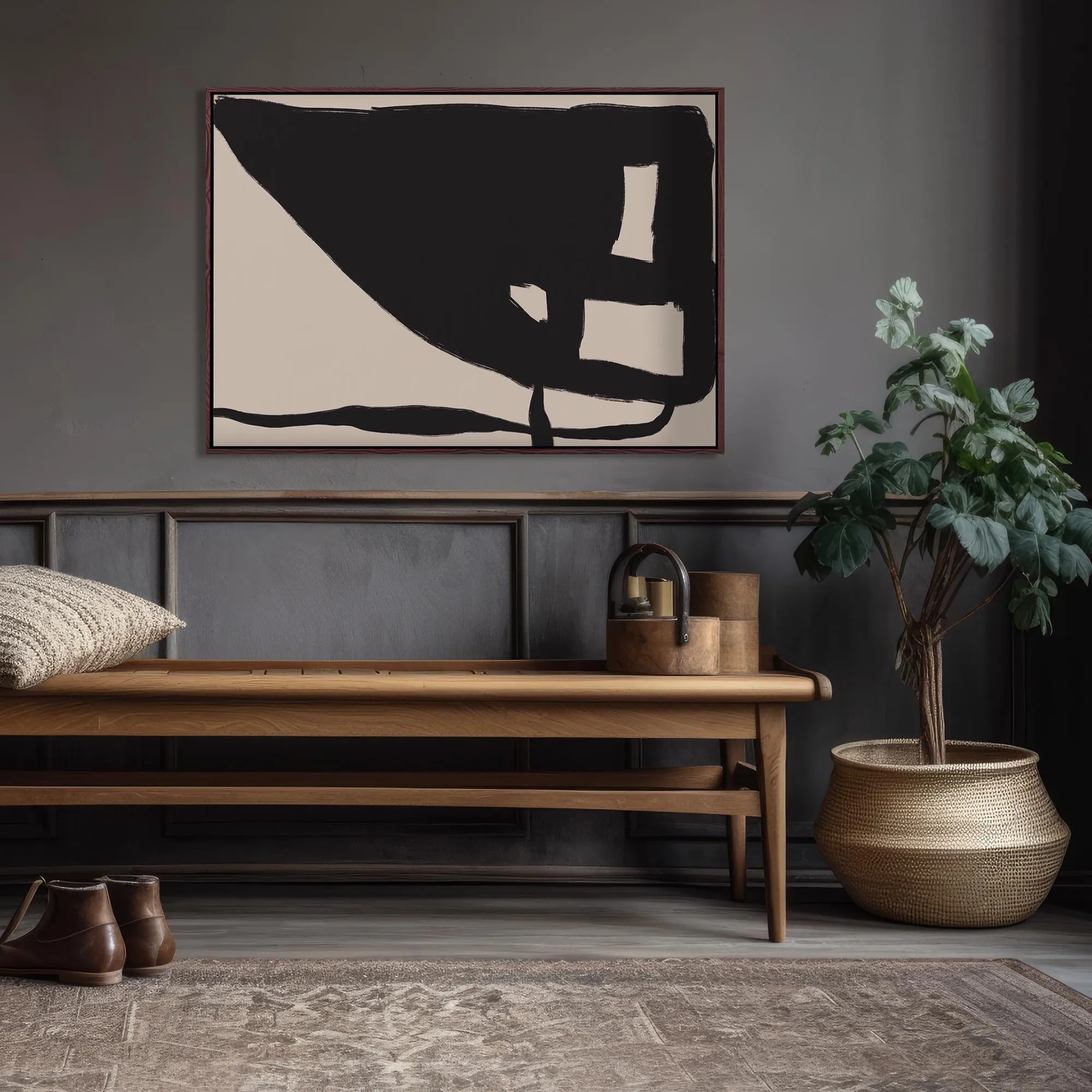 Brown Mono Tones Framed Canvas