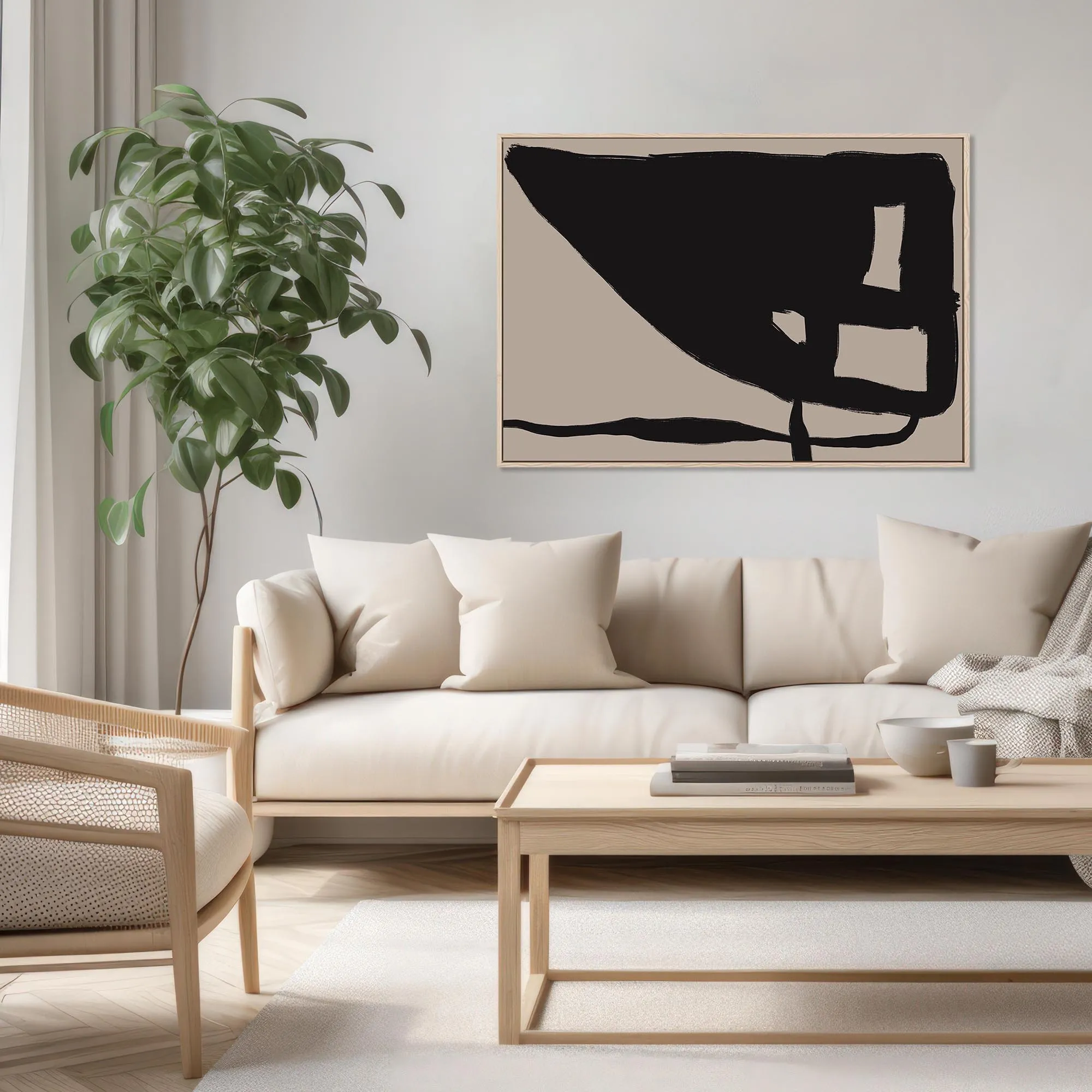 Brown Mono Tones Framed Canvas