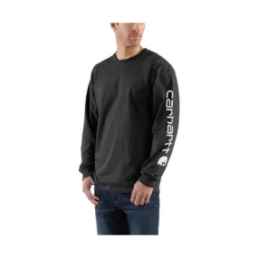 Carhartt Men's Long Sleeve Graphic Logo T-Shirt - Black