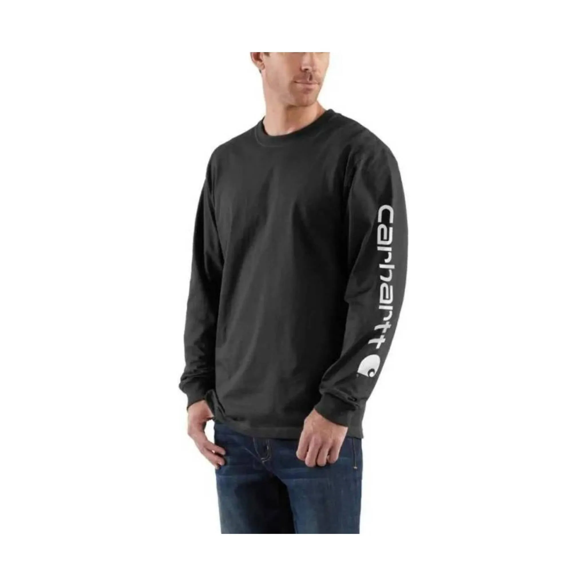Carhartt Men's Long Sleeve Graphic Logo T-Shirt - Black