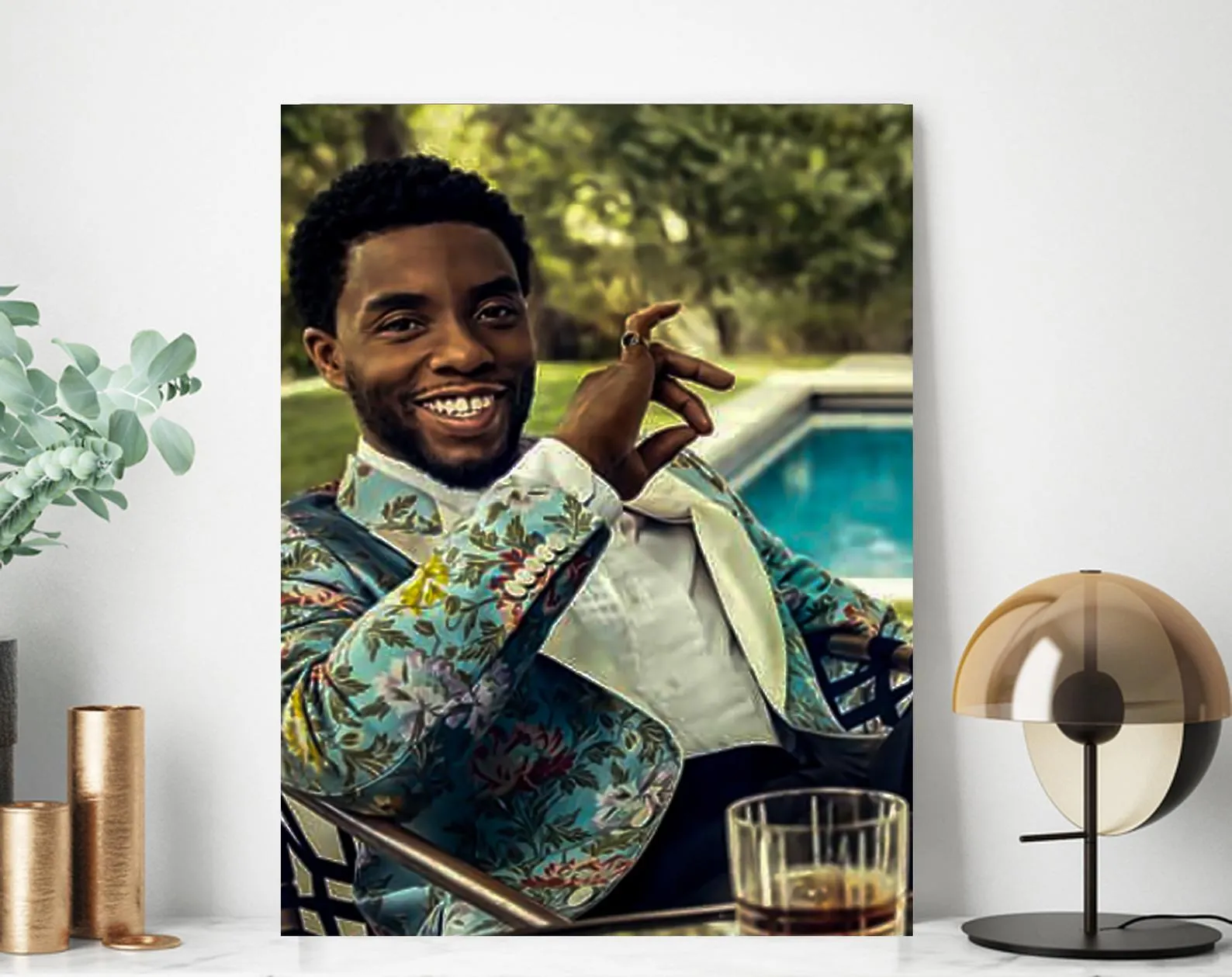 Chadwick Boseman Poster, Black Panther Canvas Rolls, Custom Canvas, Home decor, Wall Hanging, Hollywood Actor Chadwick Boseman Poster
