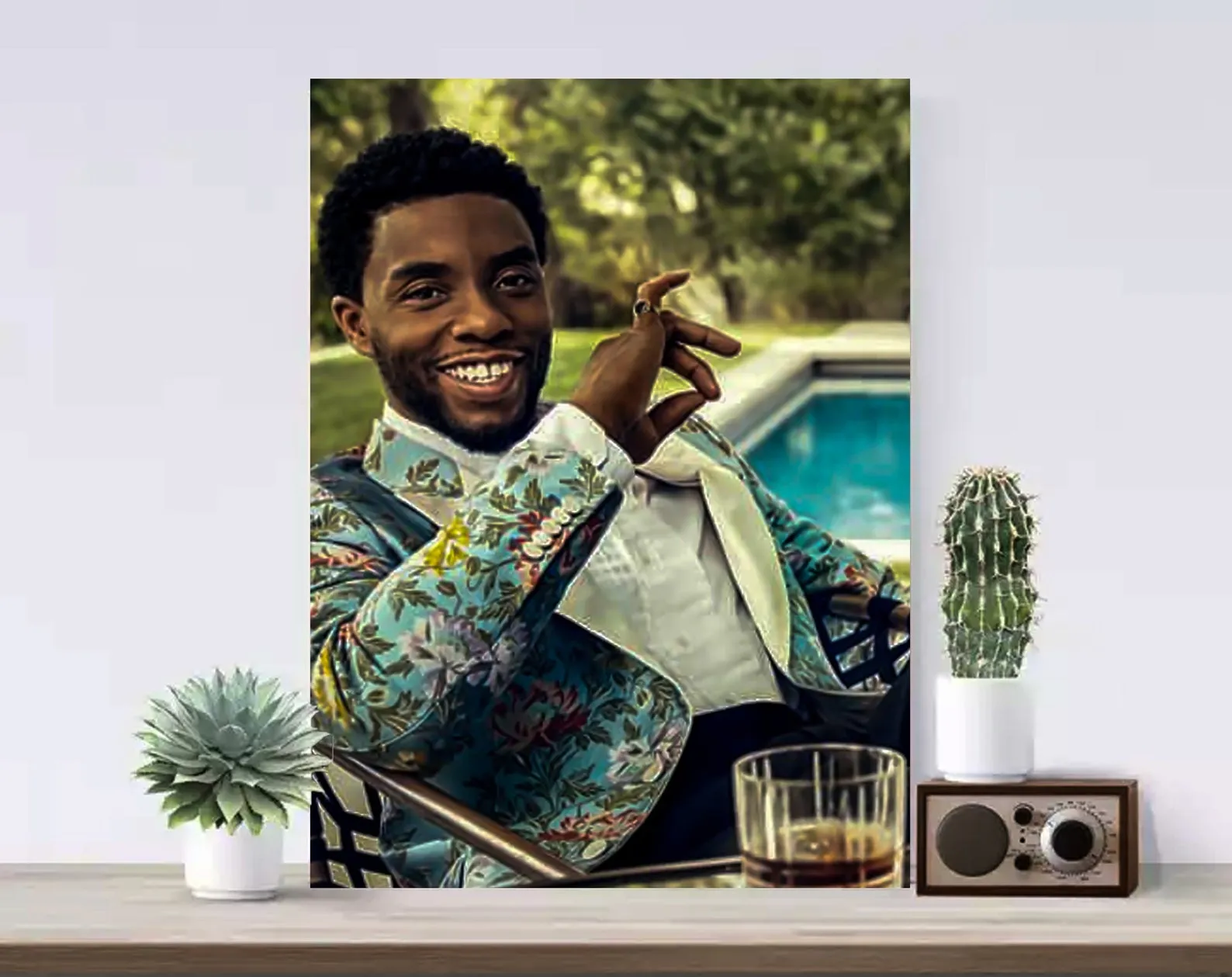Chadwick Boseman Poster, Black Panther Canvas Rolls, Custom Canvas, Home decor, Wall Hanging, Hollywood Actor Chadwick Boseman Poster