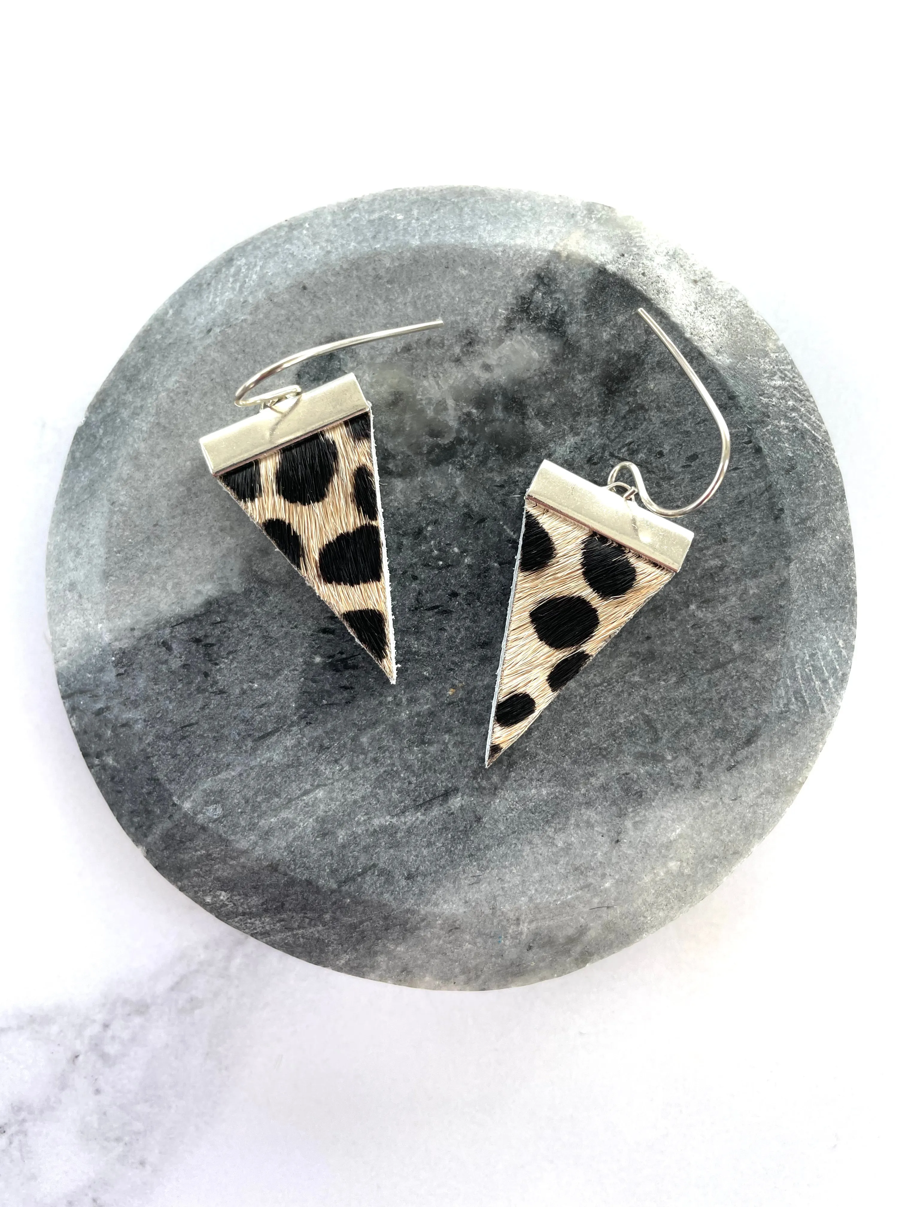 Cheetah Triangle Spear Earrings
