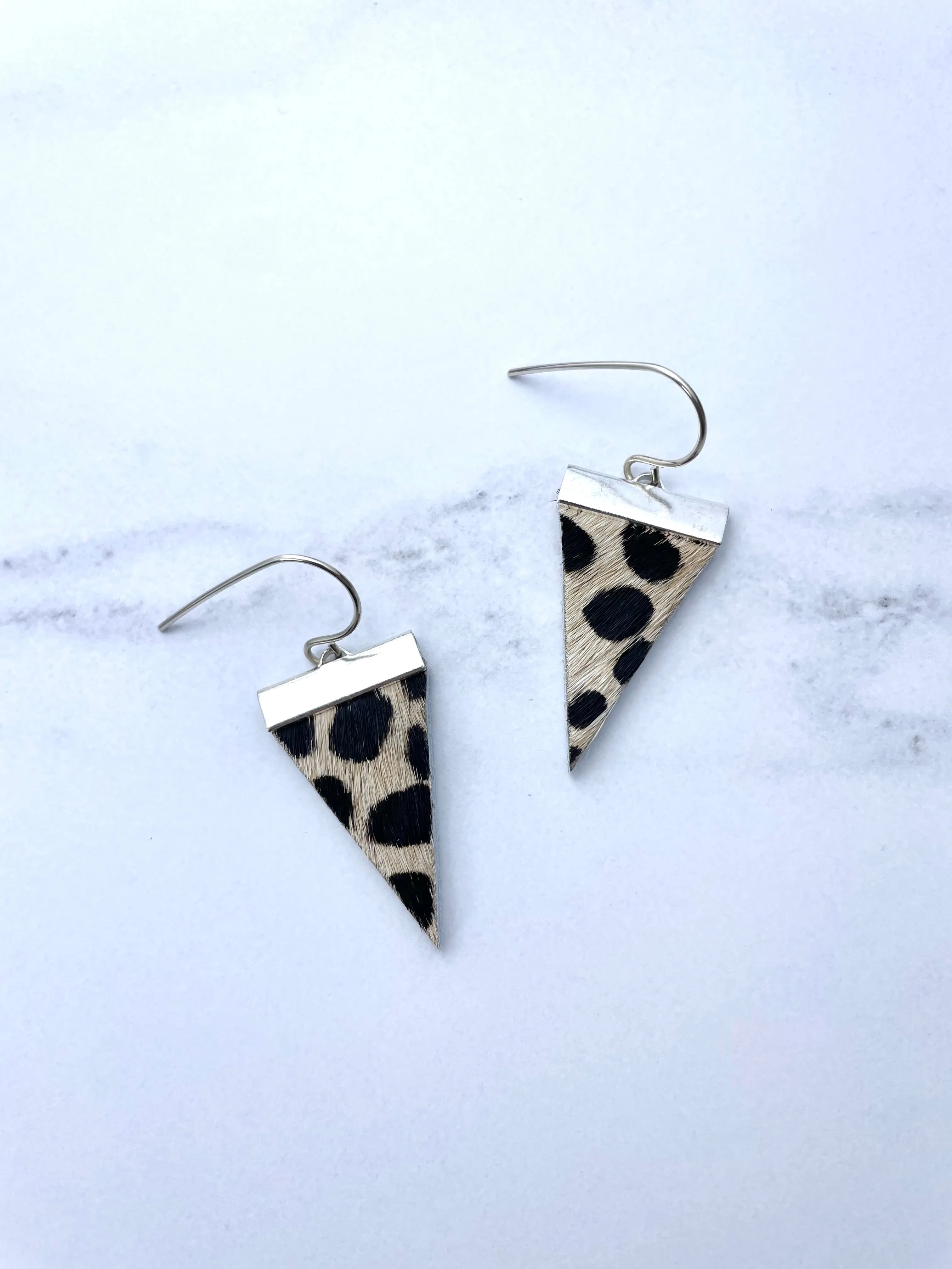 Cheetah Triangle Spear Earrings