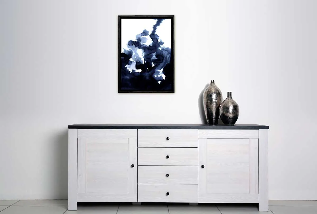 Deep Blue Watercolor Abstract 2 | Canvas Wall Art Print