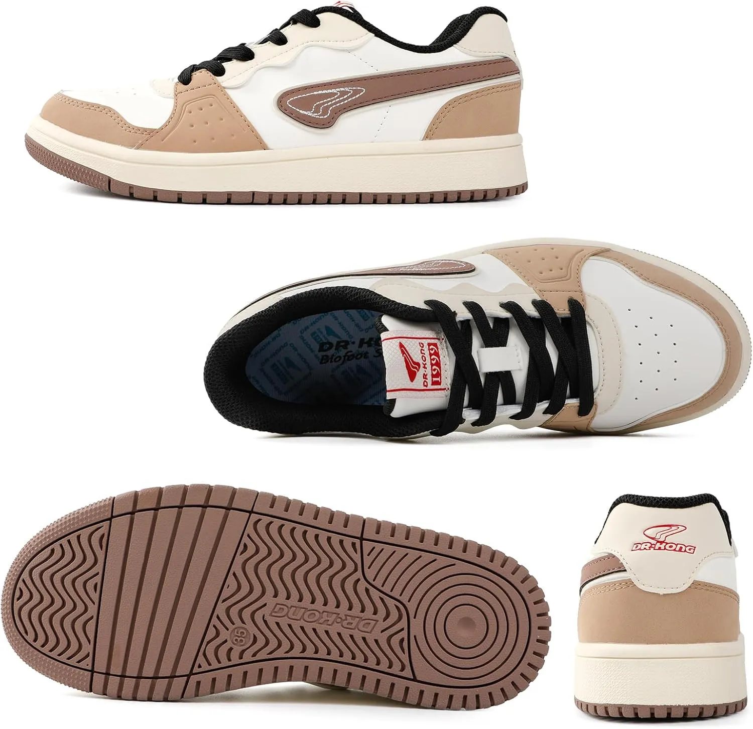Dr Kong Little Kid and Big Kid Shoes for Boys and Girls, Lightweight Kids Shoes with Non-Slip Sole, Kids Skateboard Sneakers for Everyday Use