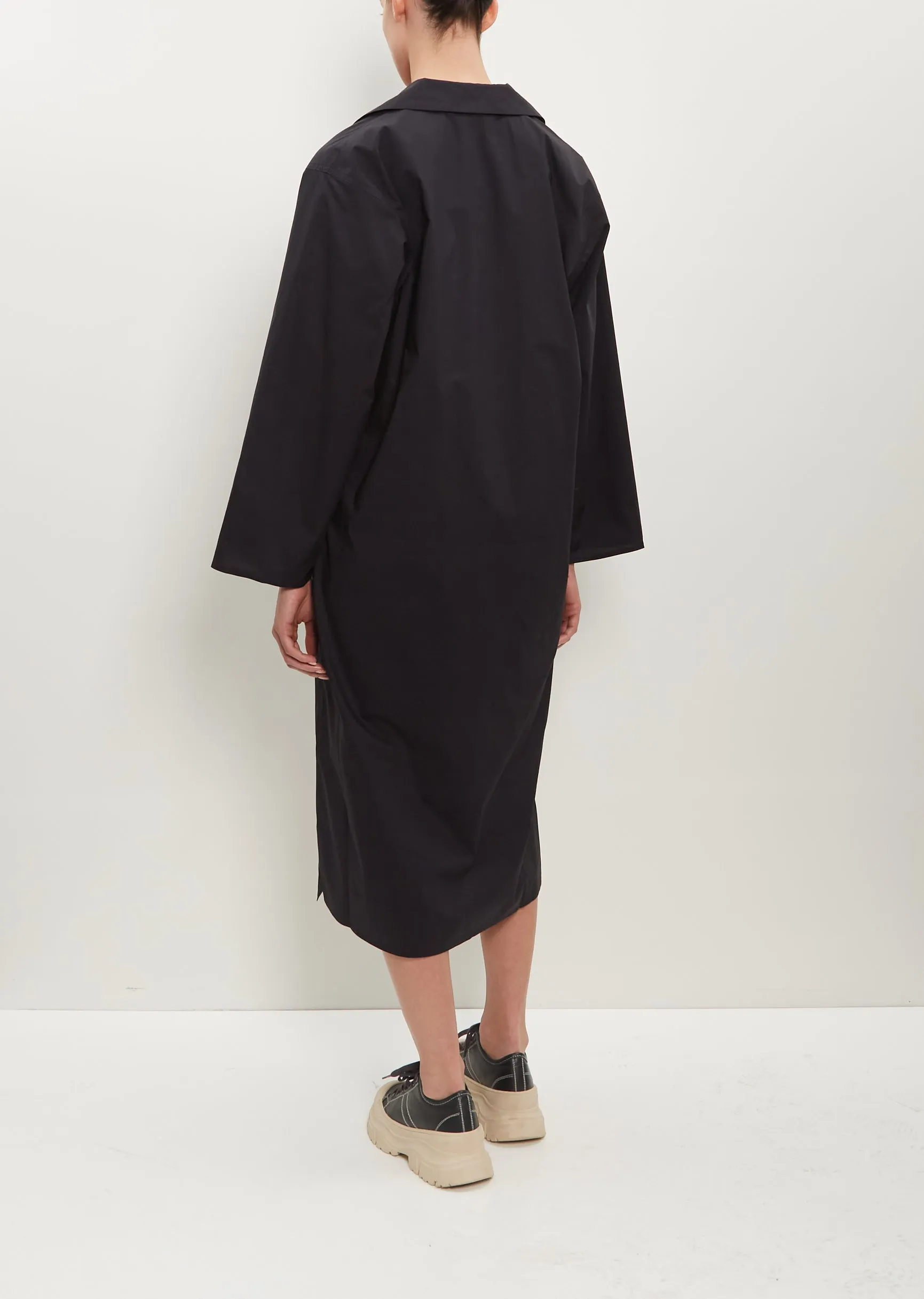 Drome Cotton Shirt Dress — Black