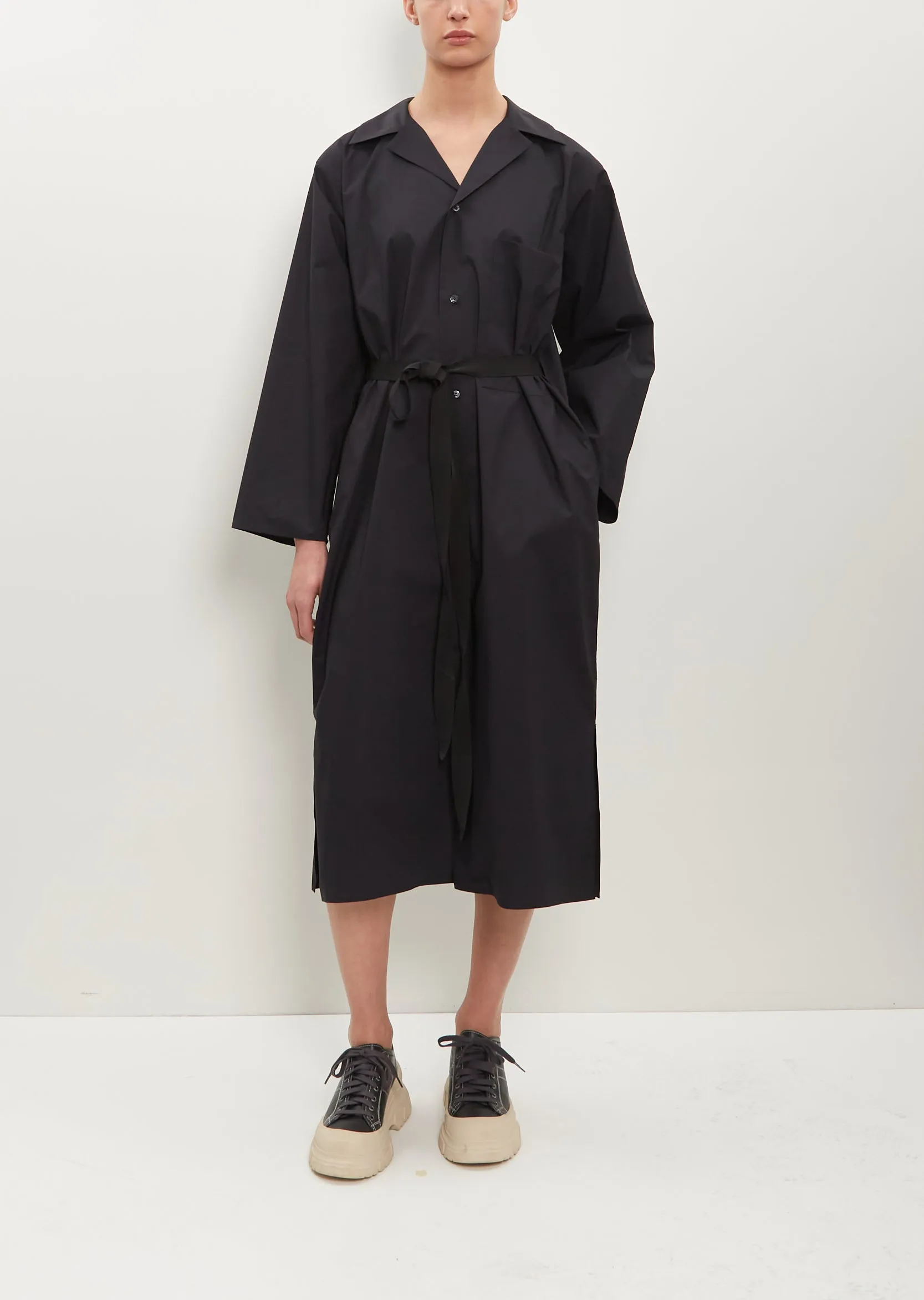 Drome Cotton Shirt Dress — Black