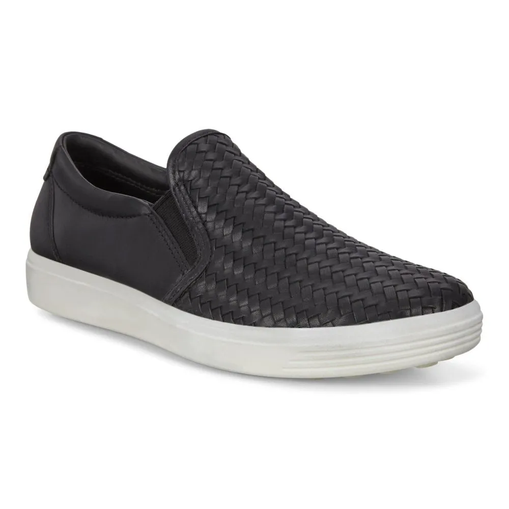 ECCO Womens Soft 7 Woven Slip-On Shoes, Black