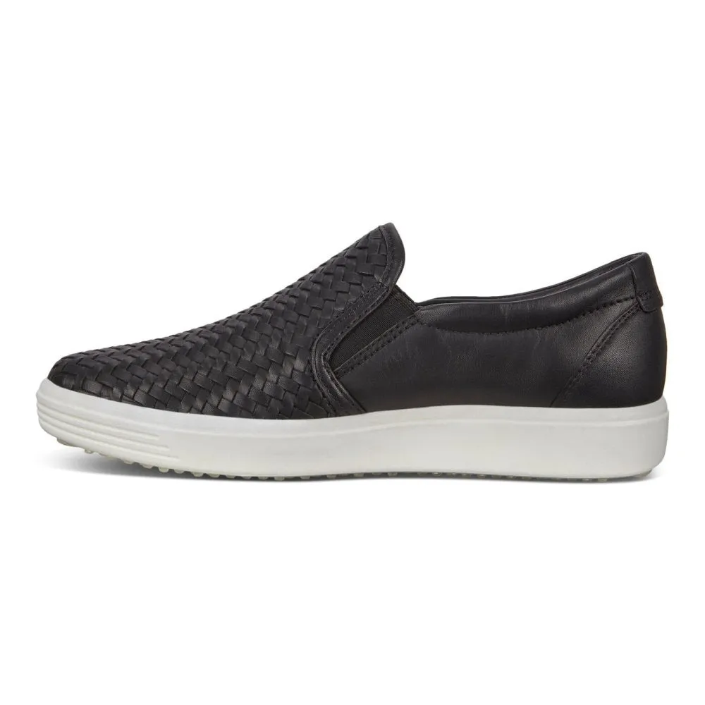 ECCO Womens Soft 7 Woven Slip-On Shoes, Black