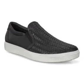 ECCO Womens Soft 7 Woven Slip-On Shoes, Black