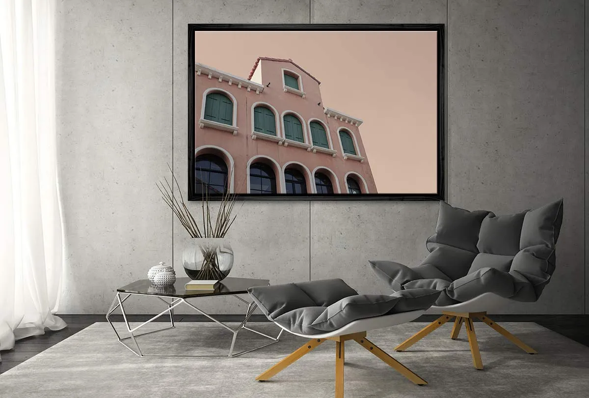 European Retro Building | Canvas Wall Art Print
