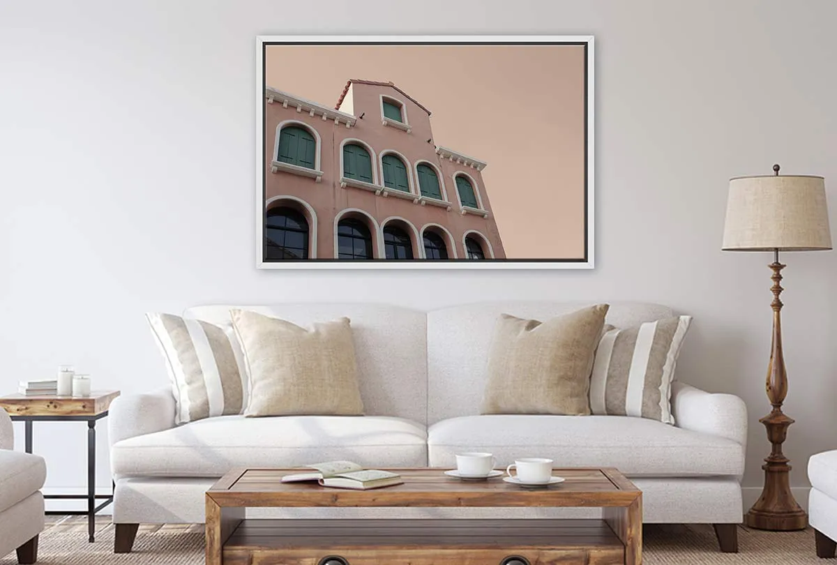 European Retro Building | Canvas Wall Art Print