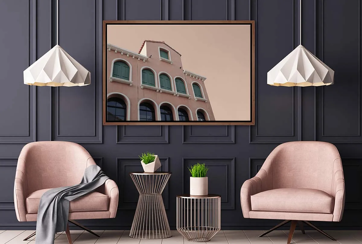European Retro Building | Canvas Wall Art Print