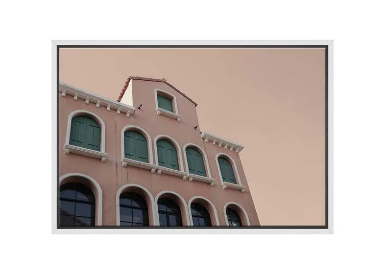 European Retro Building | Canvas Wall Art Print