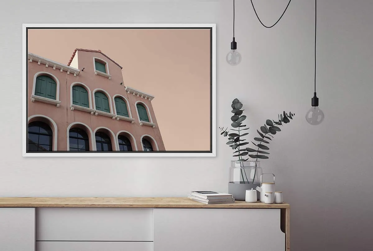 European Retro Building | Canvas Wall Art Print