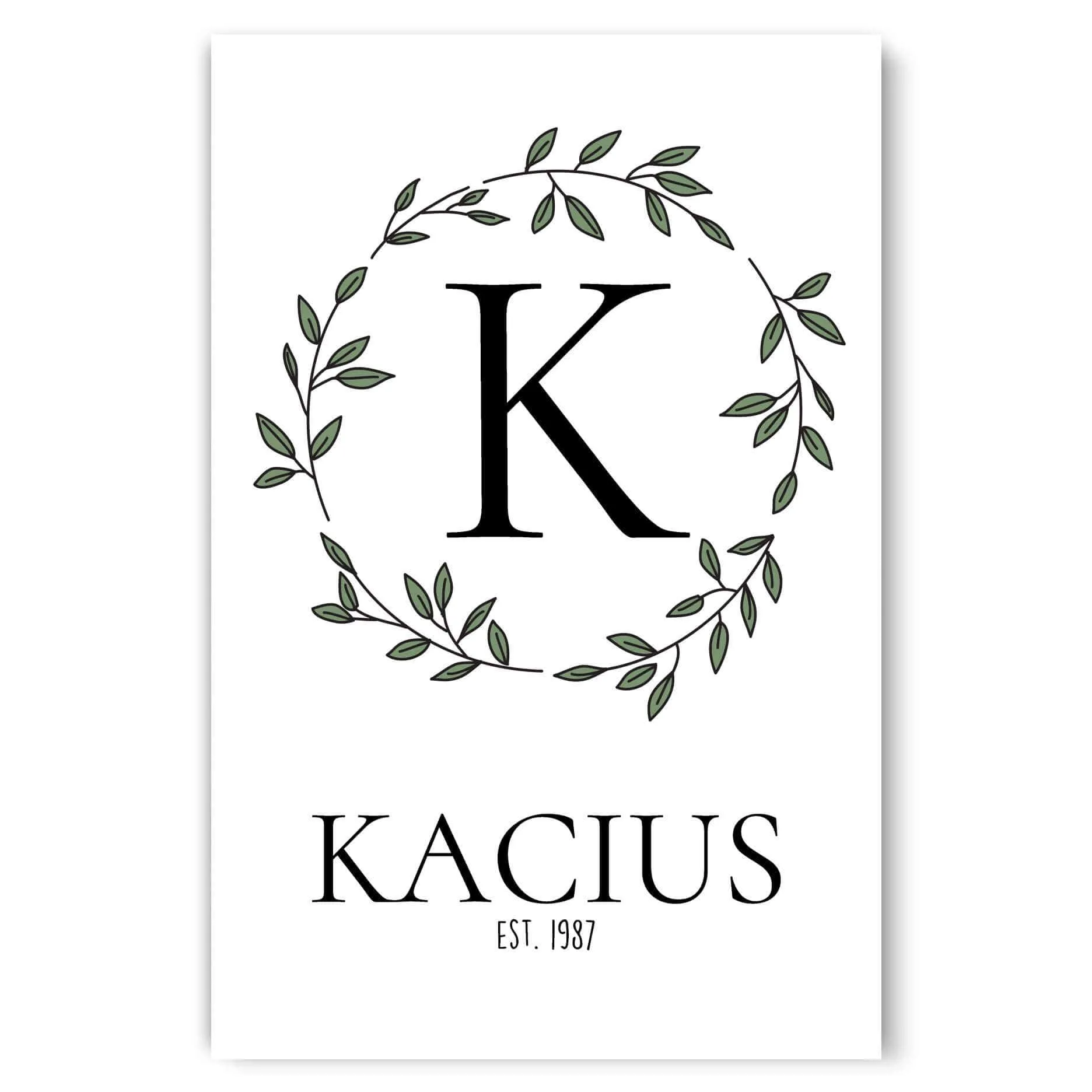 Family Initials Wall Art on Canvas