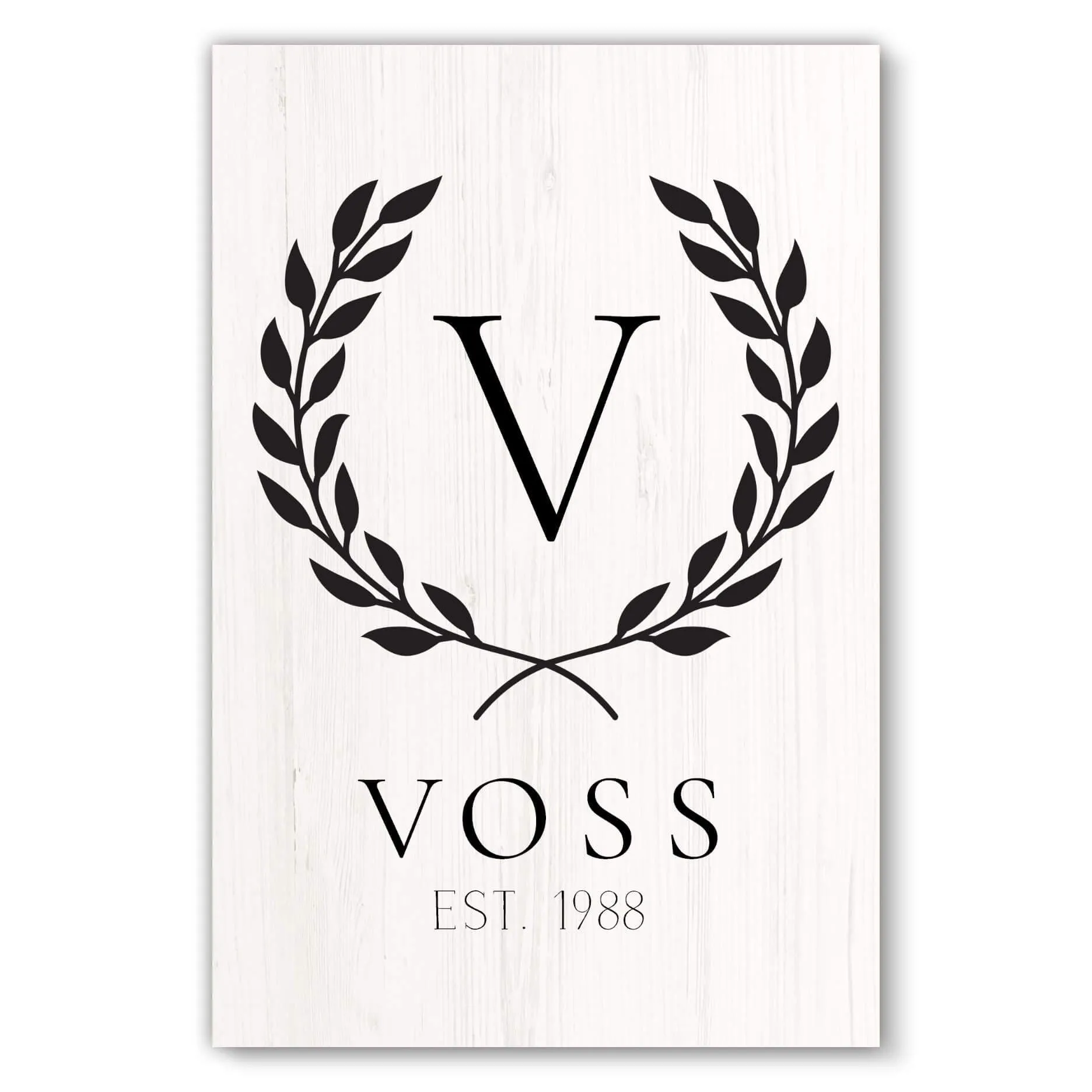 Family Initials Wall Art on Canvas
