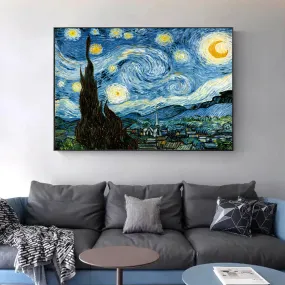 Famous Artists Vincent Van Gogh Wall Art The Starry Night Poster Fine Art Canvas Giclee Print Paintings For Living Room Home Decor