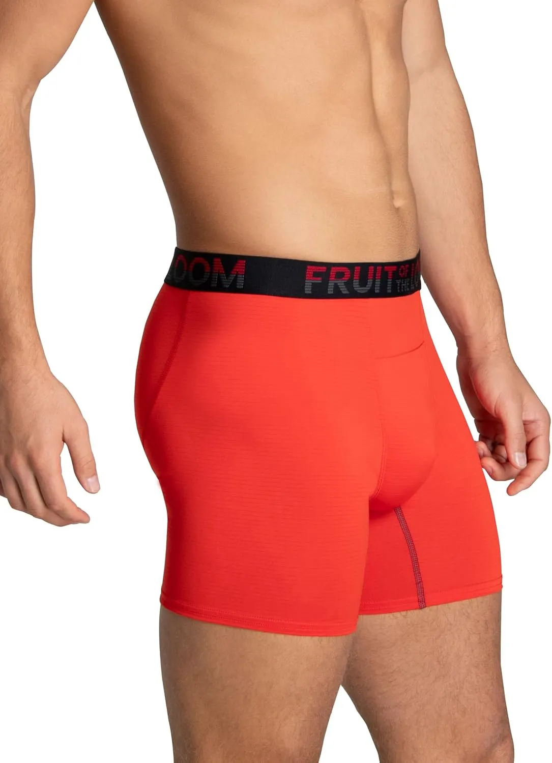 Fruit of the Loom Men's 4-Way Stretch Boxer Briefs | Lightweight & Moisture Wicking Underwear | Long, Regular Leg & Trunk
