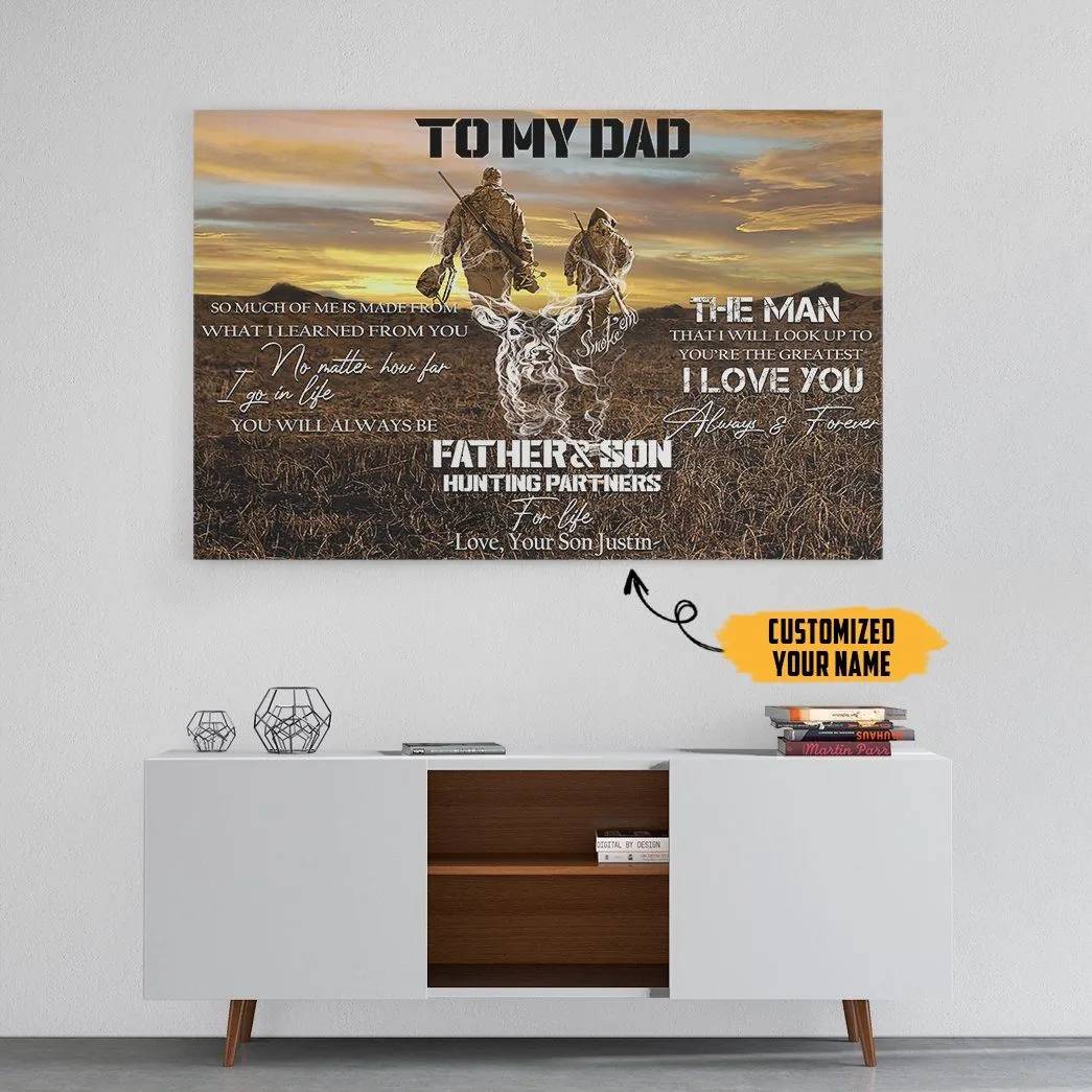 Gearhuman 3D Happy Fathers Day Gift To My Dad Custom Name Canvas