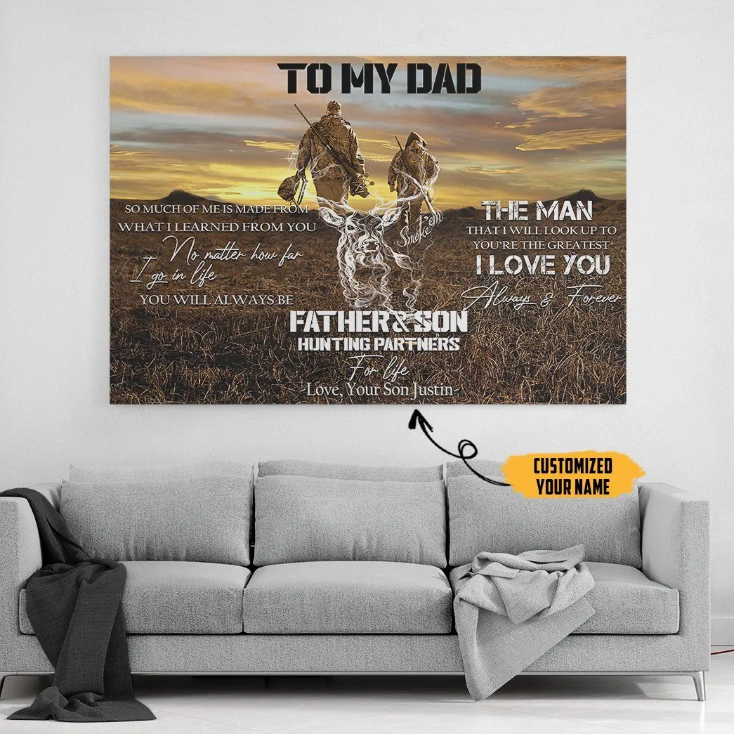 Gearhuman 3D Happy Fathers Day Gift To My Dad Custom Name Canvas