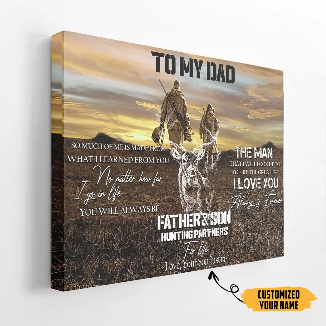 Gearhuman 3D Happy Fathers Day Gift To My Dad Custom Name Canvas