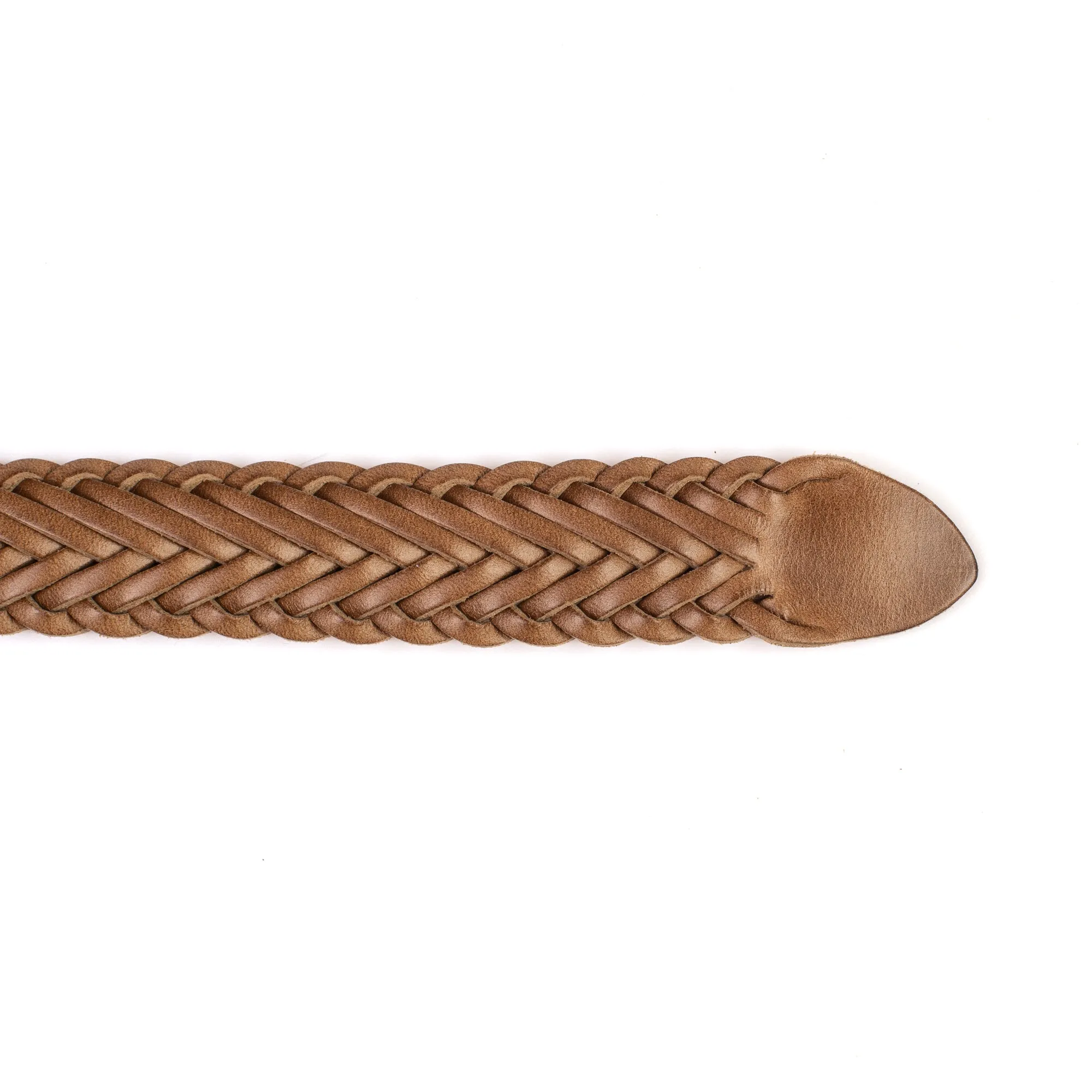 Plaited Horween Natural Chromexcel Leather Belt - Handcrafted Luxury Accessory